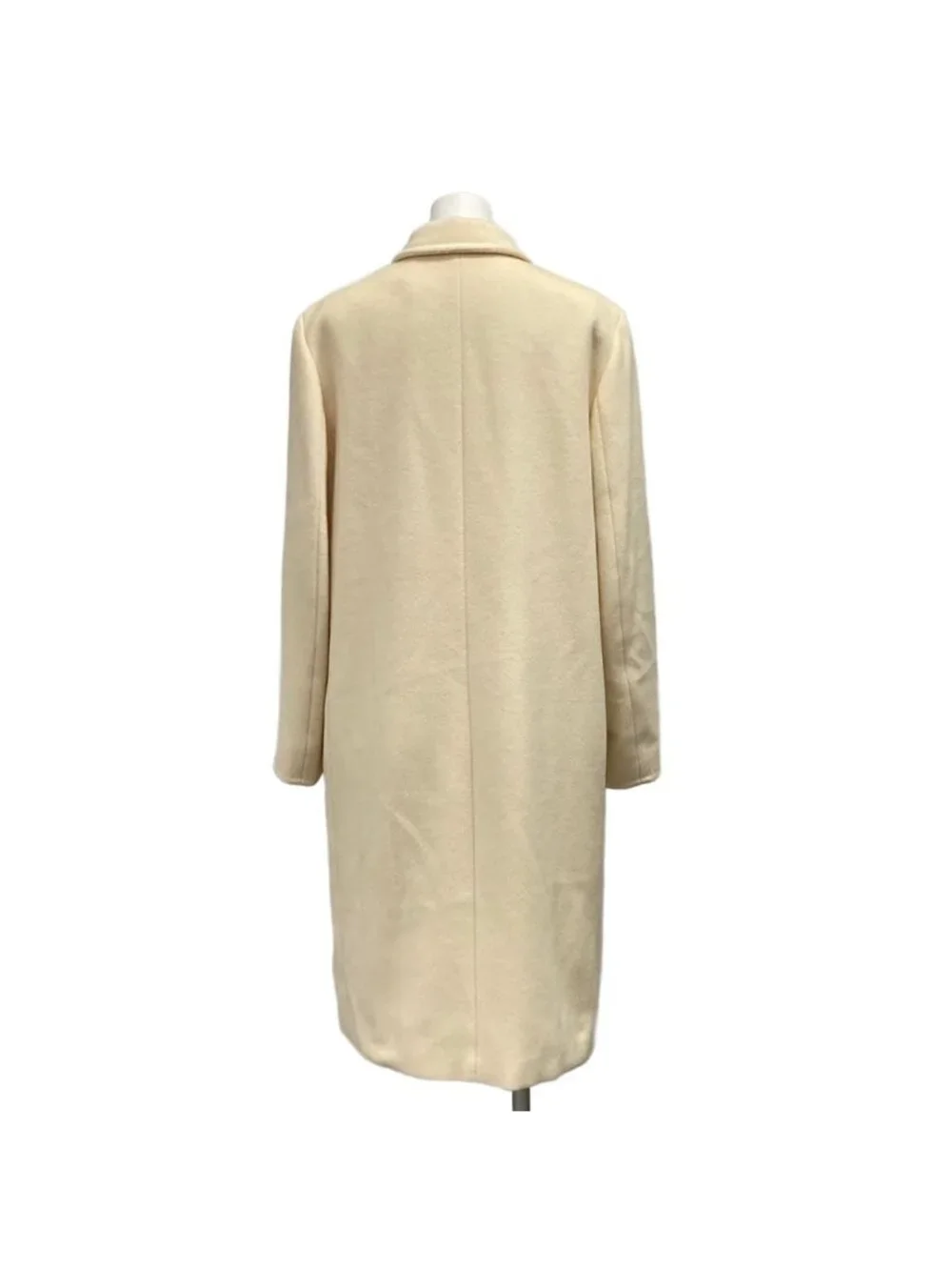 Max Mara Coat M Ivory Long Sleeve Winter Wool Cashmere 40